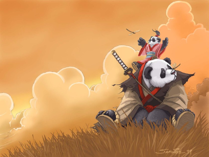 dragonfly orange panda pandaren sword warcraft
