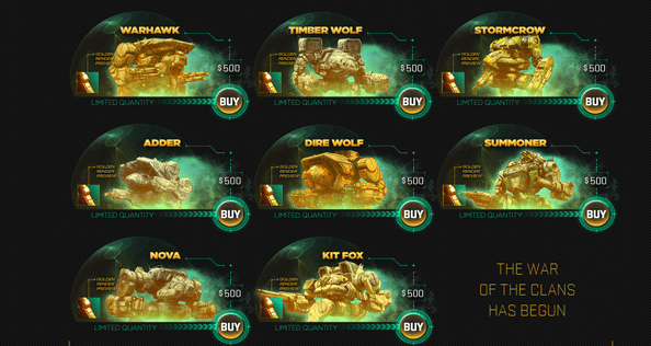 mechwarrior online gold plated aslkdn