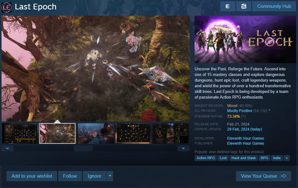 Steam: Counterfeit Last Epoch/Escape From Tarkov Appear…Again